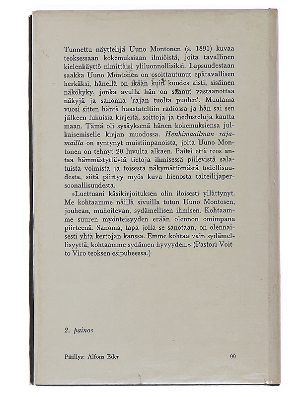 Henkimaailman rajamailla - Montonen, Uuno - Elämäkerrat ja muistelmat - 10105476854 - 1