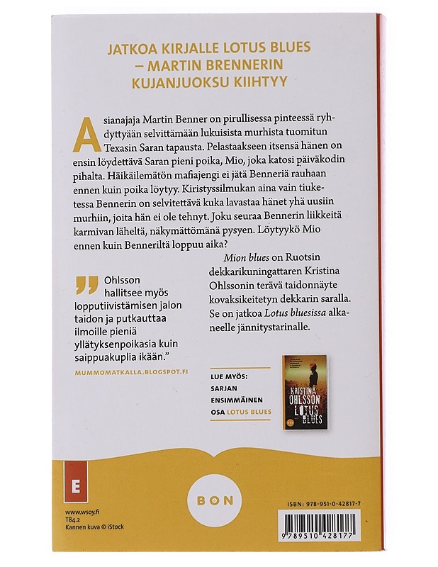 Mion blues - Ohlsson, Kristina - Jännitys ja dekkarit - 10105476956 - 1