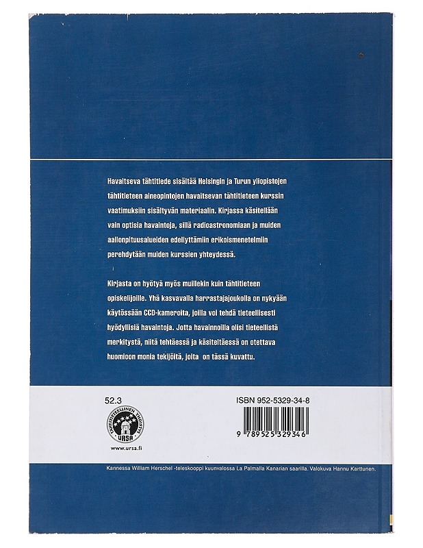 Havaitseva tähtitiede - Nilsson, Kari - Harrastekirjat - 10105476959 - 1