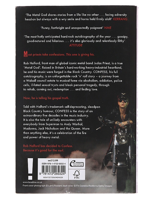 Confess - Halford, Rob - Elämäkerrat ja muistelmat - 10105476976 - 1