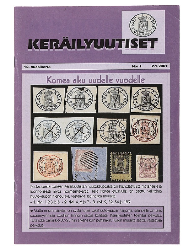 Keräilyuutiset 12. vuosikerta N:o 1 2001 - Lehdet - 10105477318 - 0