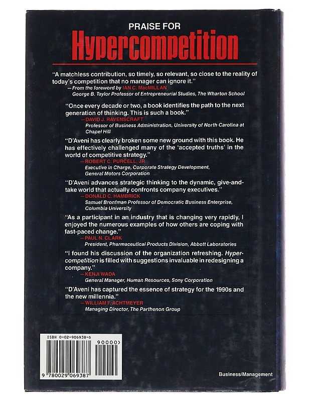 Hypercompetition : managing the dynamics of strategic maneuvering - D'Aveni, Richard A. - Tietokirjat ja oppaat - 10105477325 - 1