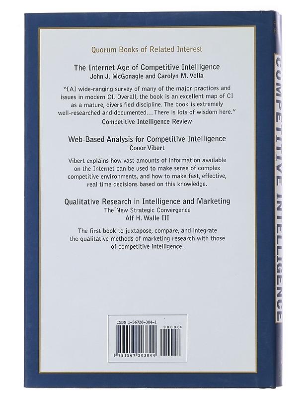 Managing Frontiers in Competitive Intelligence - Blenkhorn, David L.; Fleisher, Craig S. - Tietokirjat ja oppaat - 10105477334 - 1