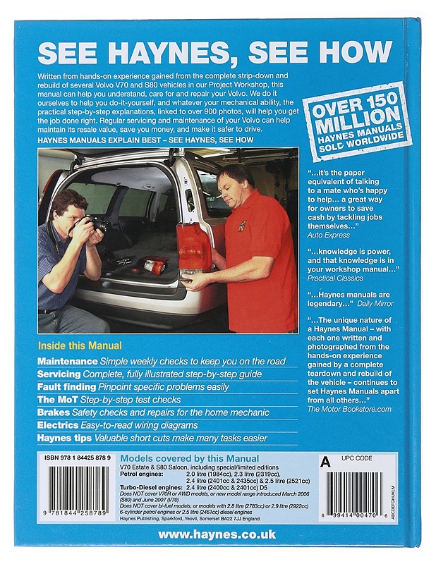 Volvo V70 and S80 Petrol and Diesel Service and Repair Manual: 1998 to 2007 - Martynn Randall - Harrastekirjat - 10105477584 - 1