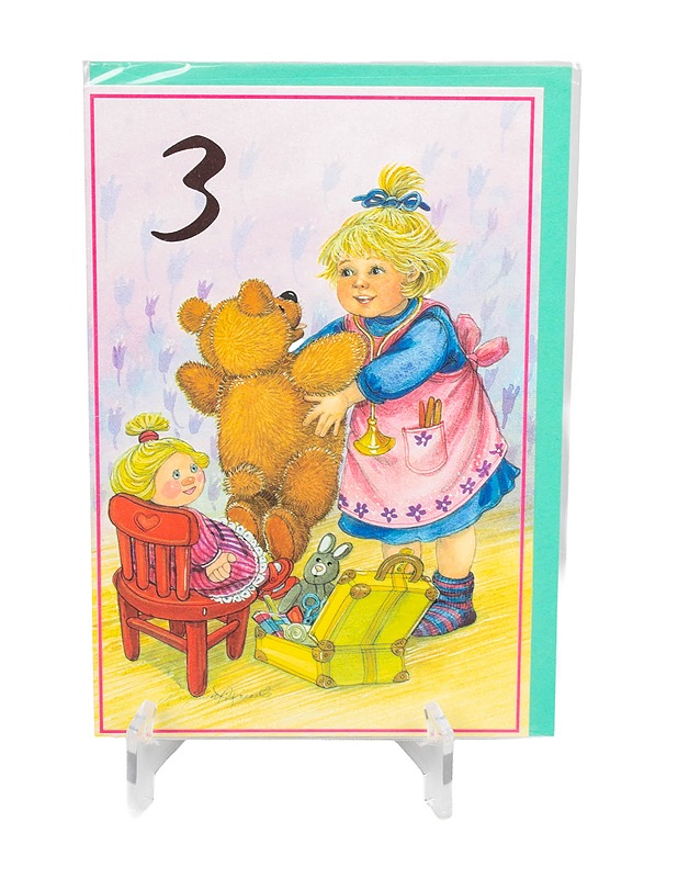 2-osainen onnittelukortti, 3 vuotta - Askartelu - 10105477708 - 0