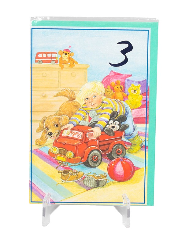 2-osainen onnittelukortti, 3 vuotta - Askartelu - 10105477710 - 0