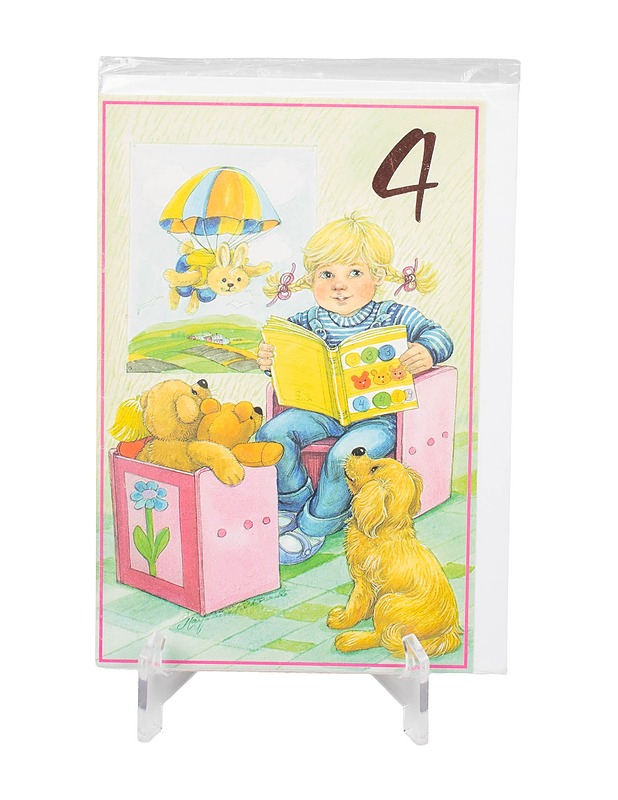 2-osainen onnittelukortti, 4 vuotta - Askartelu - 10105477711 - 0