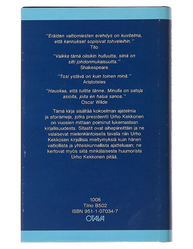 Sivalluksia : ajatelmia ja aforismeja vuosien varrelta - Urho Kekkonen - Fantasia- ja scifi - 10105477759 - 1