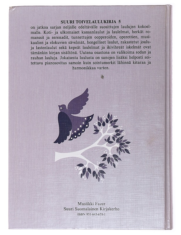 Suuri toivelaulukirja. 5 - Aapeli Vuoristo - Musiikki- ja elokuvakirjat - 10105478028 - 1