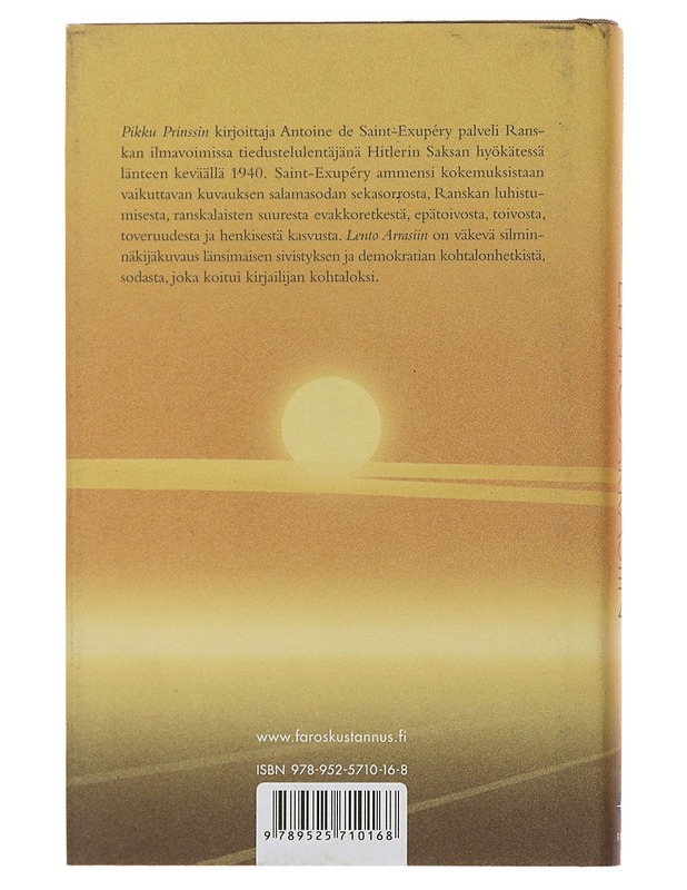 Lento Arrasiin - Saint-Exupéry, Antoine de - Elämäkerrat ja muistelmat - 10105478198 - 1