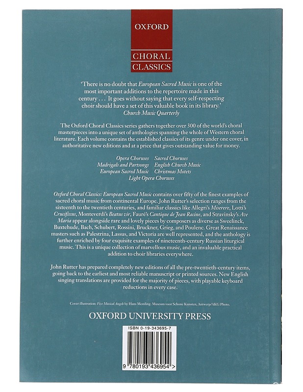 European sacred music - Rutter, John - Musiikki- ja elokuvakirjat - 10105478199 - 1