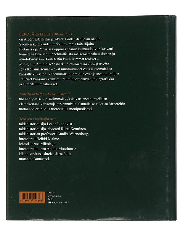 Taiteilijan tiellä : Eero Järnefelt 1863-1937 - Leena Lindqvist - Elämäkerrat ja muistelmat - 10105478239 - 1