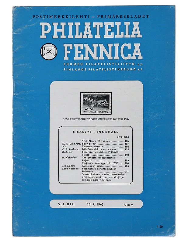 Philatelia Fennica N:O 9 - Lehdet - 10105478316 - 0