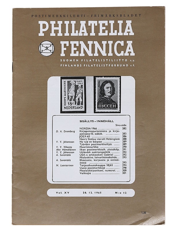 Philatelia Fennica N:O 12 (1965) - Lehdet - 10105478328 - 0