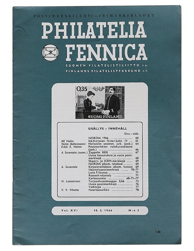 Philatelia Fennica N:O 3 (1966) - Lehdet - 10105478346 - 0