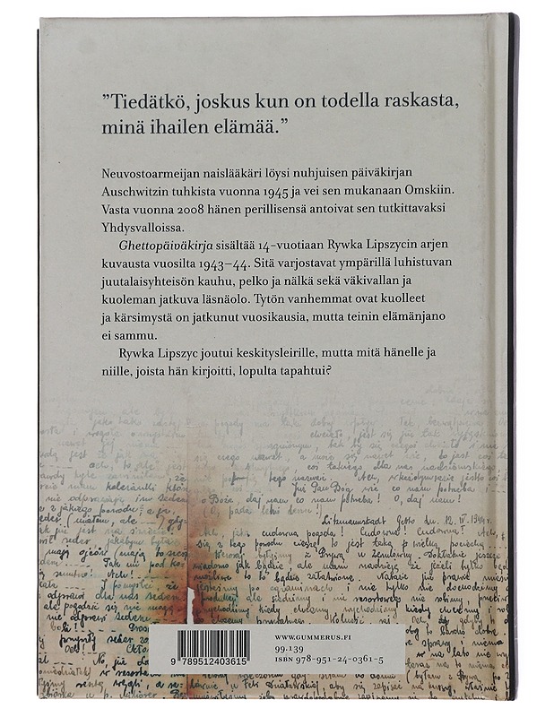 Ghettopäiväkirja : nuoren tytön elämä ?ód?in ghetossa - Lipszyc, Rywka - Elämäkerrat ja muistelmat - 10105478526 - 1