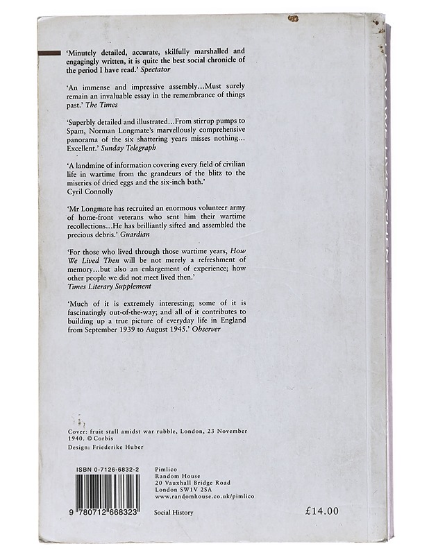 How we lived then - Norman Longmate - Historiakirjat - 10105478540 - 1