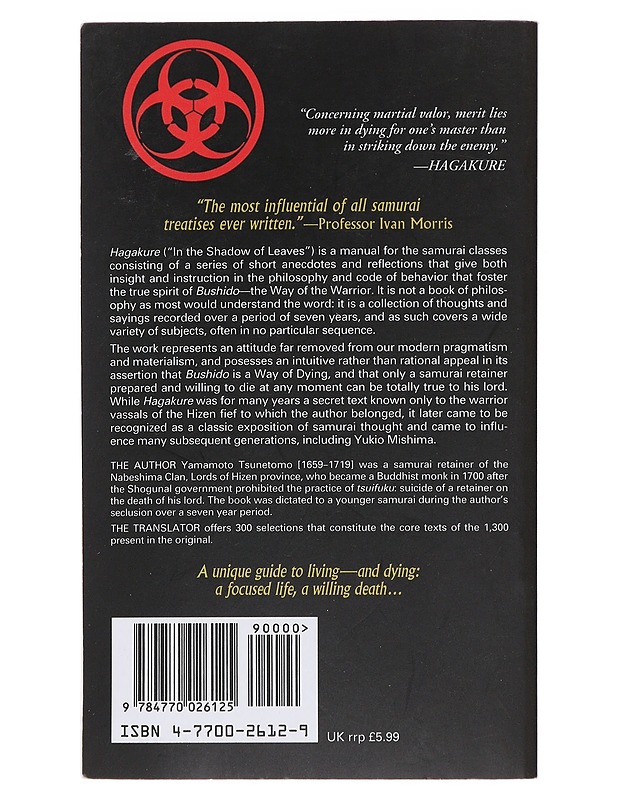 Hagakure : the book of the samurai - Yamamoto, Tsunetomo - Tietokirjat ja oppaat - 10105478744 - 1