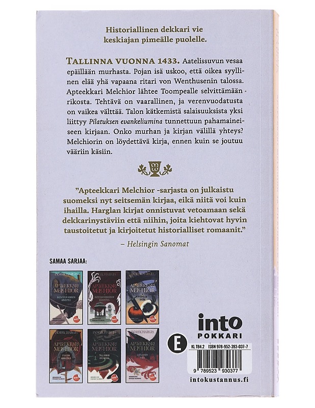 Apteekkari Melchior ja Pilatuksen evankeliumi - Hargla, Indrek - Jännitys ja dekkarit - 10105478932 - 1