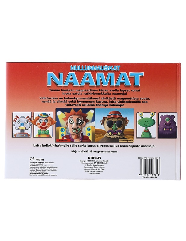Hullunhauskat naamat : luo hassuja naamoja yhdistelemällä magneettisia osia - Lastenkirjat - 10105479192 - 1