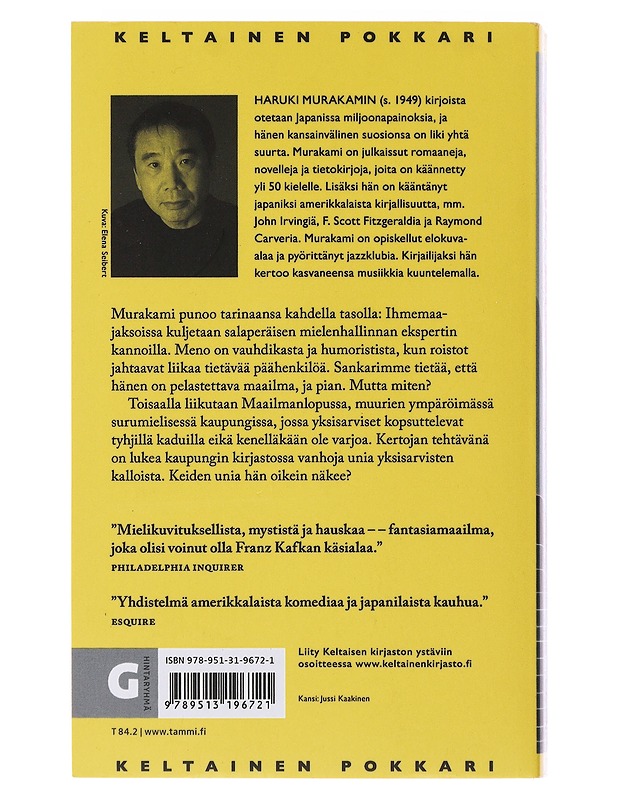 Maailmanloppu ja ihmemaa - Murakami, Haruki - Romaanit ja novellit - 10105479245 - 1