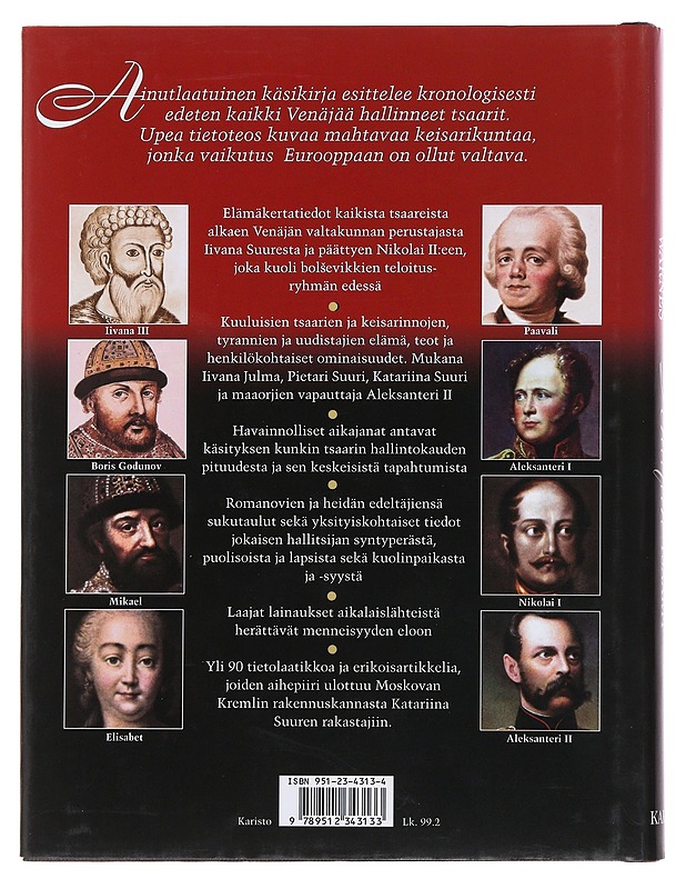 Venäjän tsaarit : kaikki Venäjän tsaarit Rurikin suvusta Romanoveihin - Warnes, David - Elämäkerrat ja muistelmat - 10105479492 - 1
