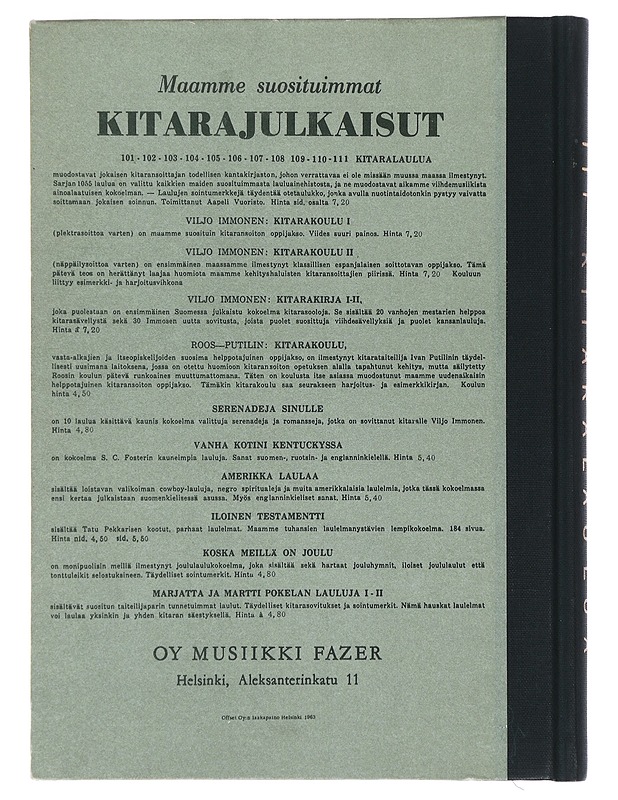 111 kitaralaulua - Aapeli Vuoristo - Harrastekirjat - 10105479632 - 1
