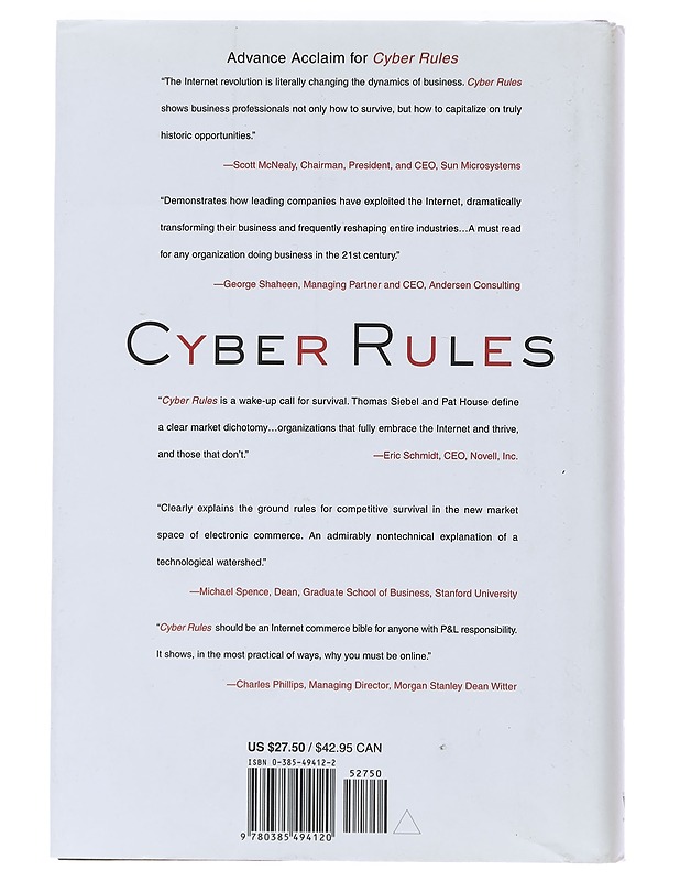 Cyber rules : strategies for excelling at E-business - Siebel, Thomas M. - Tietokirjat ja oppaat - 10105479739 - 1