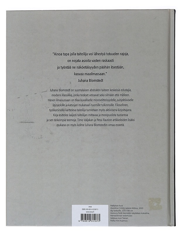Juhana Blomstedt - Timo Valjakka  - Taide- ja kulttuurikirjat - 10105479773 - 1