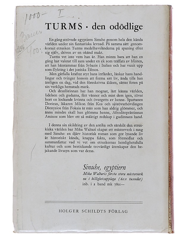 Turms Den Odödlige - Mika Waltari - Romaanit ja novellit - 10105479797 - 1