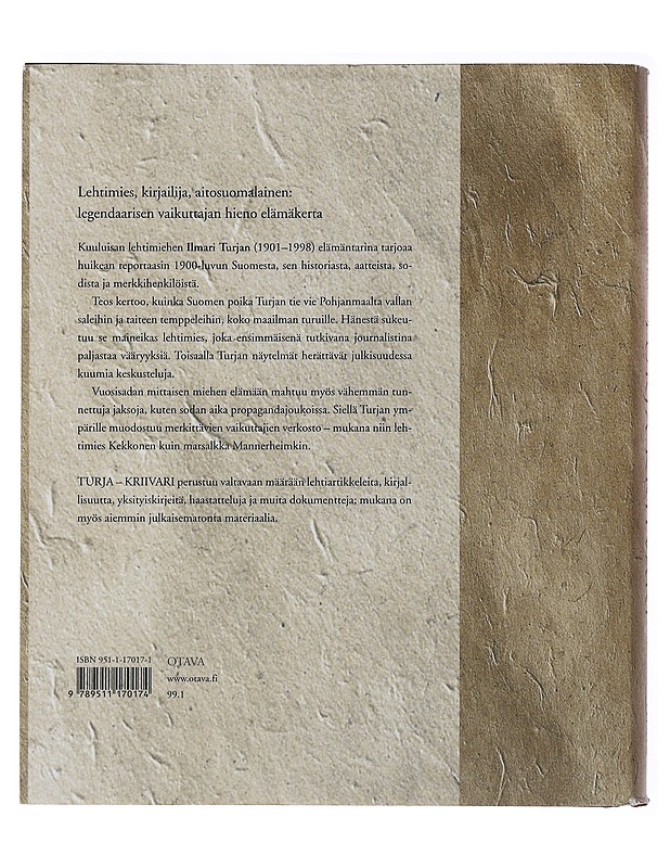 Turja : kriivari  - Tapani Ruokanen - Elämäkerrat ja muistelmat - 10105480031 - 1