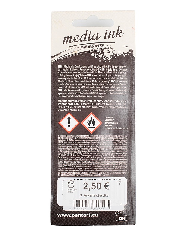 PENTART Media Ink alkoholimuste - dark sand - Askartelu - 10105480025 - 1