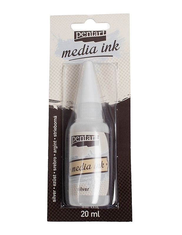 PENTART Media Ink alkoholimuste - silver - Askartelu - 10105480028 - 0