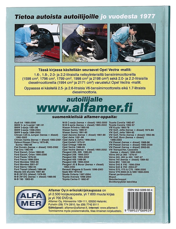 Opel Vectra 1995-2002 bensiini- ja dieselmallit : korjausopas - Gill, Peter T. - Harrastekirjat - 10105480090 - 1