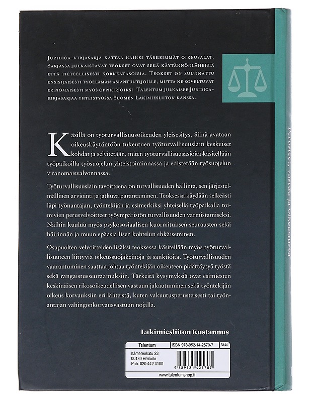 Työturvallisuus : perusteet, vastuu ja oikeusturva - Jorma Saloheimo - Tietokirjat ja oppaat - 10105480331 - 1