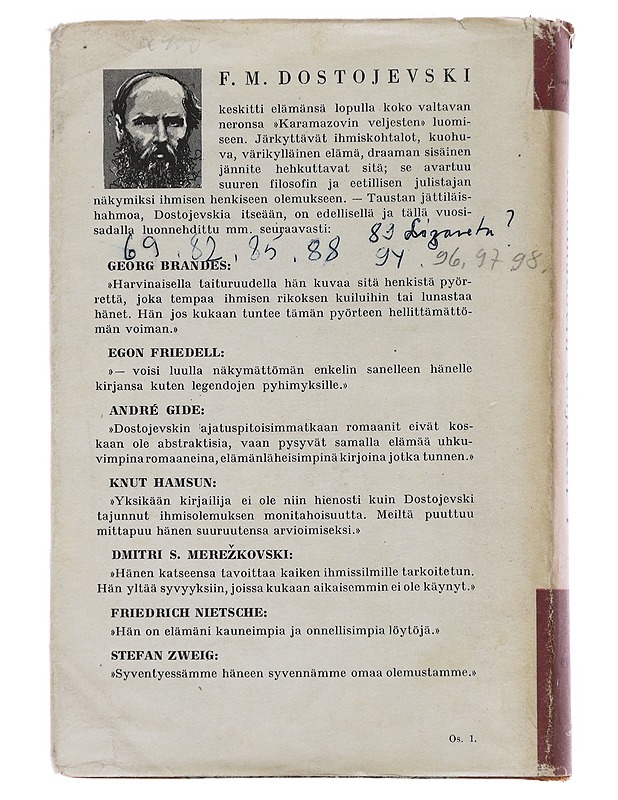 Karamazovin veljekset 1-3 - Fjodor Dostojevski - Romaanit ja novellit - 10105480358 - 1