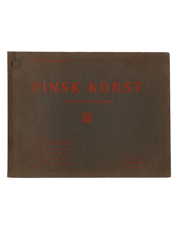 Finsk Konst: I Ateneums Samlingar: Hafte 1 - Torsten Stjernschantz - Lehdet - 10105480432 - 0