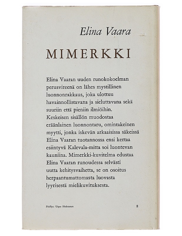 Mimerkki - Elina Vaara - Runot ja näytelmät - 10105480551 - 1