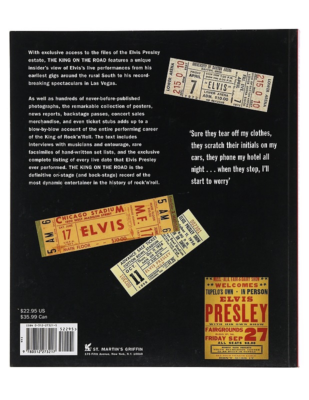 Elvis live on tour 1954 to 1977: the king on the road - Robert Gordon - Musiikki- ja elokuvakirjat - 10105480604 - 1