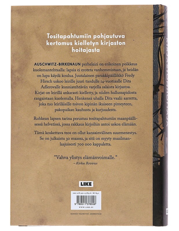 Auschwitzin kirjastonhoitaja - Iturbe, Antonio - Romaanit ja novellit - 10105480667 - 1