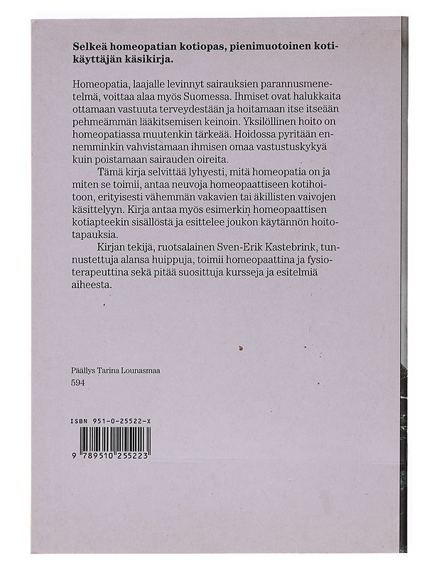 Homeopatiaa kotikäyttöön - Kastebrink, Sven-Erik - Hyvinvointikirjat - 10105480721 - 1