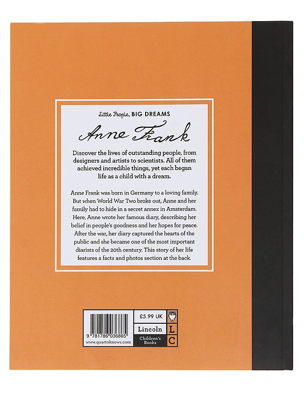 Little People, Big Dreams: Anne Frank - Ma Isabel Sanchez Vegara - Lastenkirjat - 10105480744 - 1