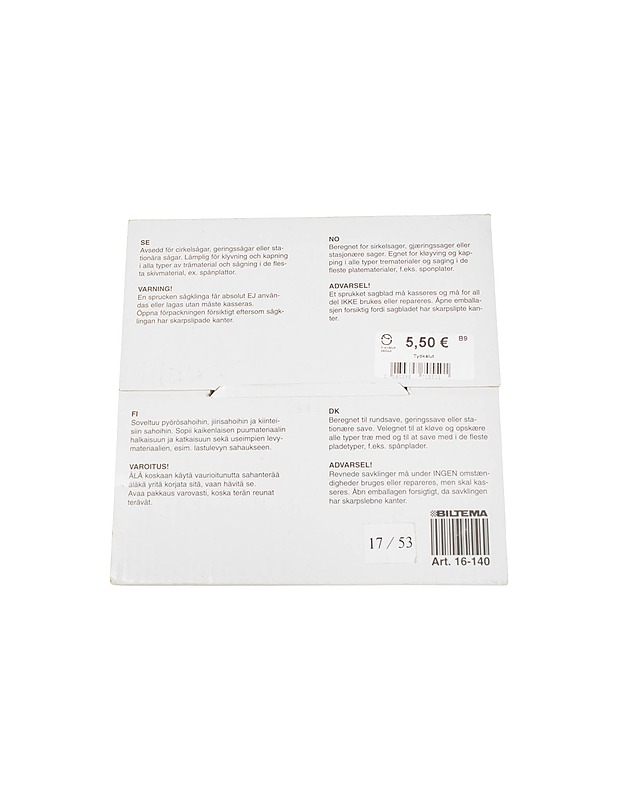BILTEMA 16-140 sahanterä - Rakennustarvikkeet - 10105480868 - 1