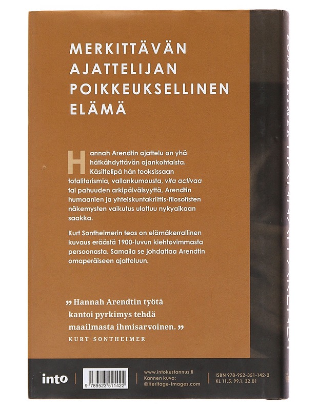 Hannah Arendt : Suuren ajattelijan elämä - Kurt Sontheimer - Elämäkerrat ja muistelmat - 10105480969 - 1