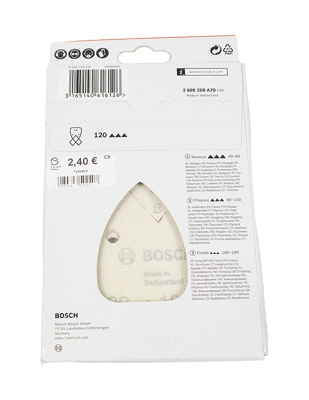 BOSCH 2 609 258 A70 hiomapaperi - Rakennustarvikkeet - 10105480997 - 1