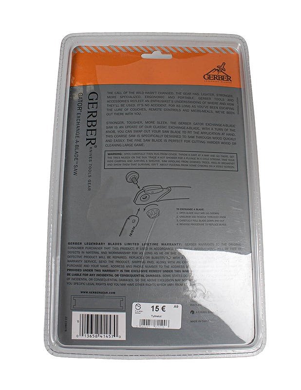 GERBER Gator Exchange A-Blade saha - Rakennustarvikkeet - 10105481043 - 1