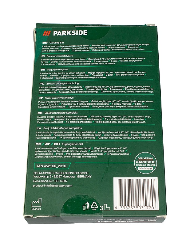 PARKSIDE Grouting set saumanviimeistelysetti - Rakennustarvikkeet - 10105481119 - 1