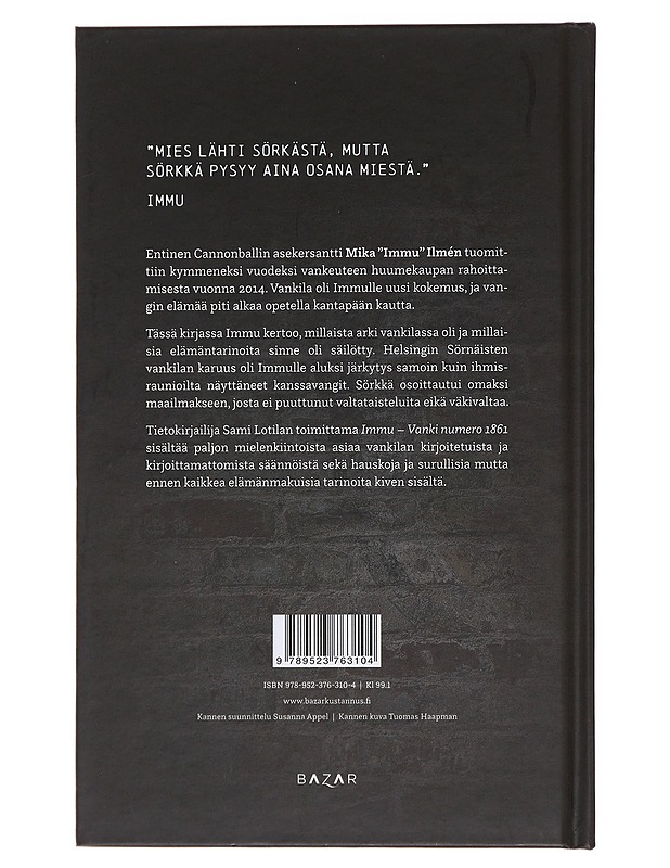 Immu - vanki numero 1861 - Ilmén, Mika - Elämäkerrat ja muistelmat - 10105481131 - 1