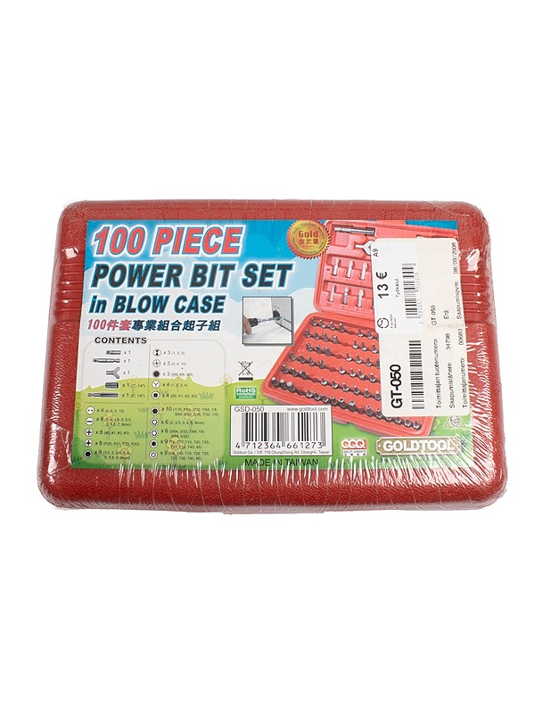 GOLDTOOLS ruuvauskärkisarja, 100 osaa - Rakennustarvikkeet - 10105481241 - 0