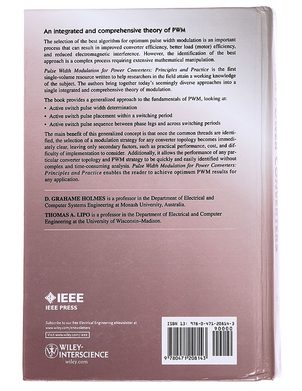 Pulse width modulation for power converters - Holmes, D. Grahame - Tietokirjat ja oppaat - 10105481275 - 1